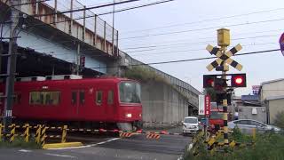 3100系　2000系ミュースカイ通過　名鉄踏切名古屋本線　笠松11号