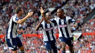 Saido Berahino scores the second goal in Albion's 2-1 win over Manchester United