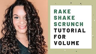 Rake Shake Scrunch Styling For Volume Using MopTop Curly Hair Custard - Fine Curly Hair