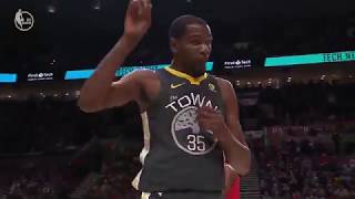 Kevin Durant with Back to Back 4 Point Plays | Warriors vs Blazers | Feb 14, 2018