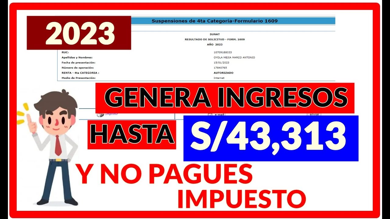 COMO SOLICITAR LA SUSPENSION DE RENTA DE 4TA CATEGORIA 2023 SUNAT - YouTube