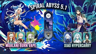 Spiral Abyss 5.1 - C0 Mualani Burn Vape & C0 Xiao Hypercarry | Genshin Impact