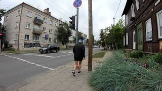 Walk after work on an autumn cloudy day from Žvėrynas to Gedimino Avenue 4k60fps