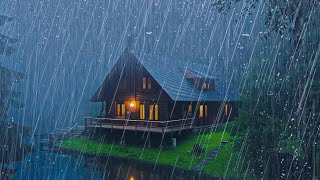 Pluie Relaxante pour Dormir en 5 Minutes - Bruit de la Pluie et tonnerre sur le toit en bois la nuit