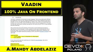 Still 100% Java for frontend development – A.Mahdy AbdelAziz
