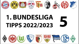 Bundesligatipps 1.Liga - 5.Spieltag - Saison 2022/2023