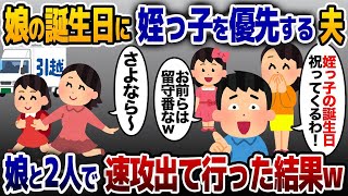 娘の誕生日を忘れ姪っ子を優先する夫「今日は姪の誕生日祝いで出掛ける！留守番してろ！」→娘と2人で速攻出て行った結果…www【2ch修羅場スレ・ゆっくり解説】