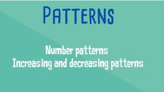 Patterns for kids| increasing patterns | decreasing pattern | number patterns learn patterns