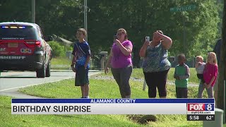 Deputies, troopers, firefighters give Alamance County boy a birthday surprise