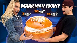 Tehtiin MAAILMAN isoin laskiaspulla?!