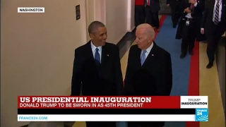 US Presidential Inauguration: Barack Obama arrives with VP Joe Biden at Capitol Hill