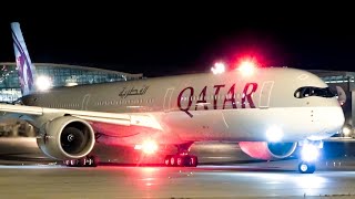 DIVERSION! Qatar Airways Airbus A350-1000 Landing and Takeoff at Calgary Airport (4K)