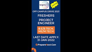 Wipro Off Campus Drive 2022 | IT Job | Engineering Job
