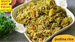 Mint pulao recipe in pressure cooker | pudina pulao recipe | quick lunch box recipe