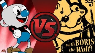 Mugman vs Boris the Wolf (Cuphead vs Bendy and the Ink Machine)! Cartoon Fight N