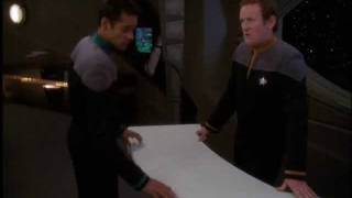 DS9 O'Brien plans to paint Sisko's desk (Treachery, Faith, and the Great River)