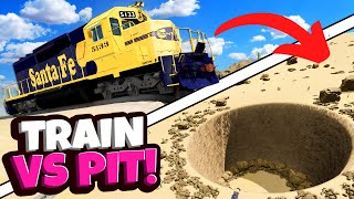 Mr. Beast's Train vs Pit Video But with a Stunt Ramp in BeamNG Drive Mods!