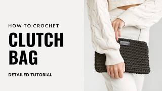 Crochet a cute clutch bag in only 1 hour! Quick tutorial