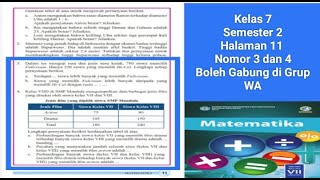 Kelas 7, Semester 2, Halaman 11, Nomor 3 dan 4