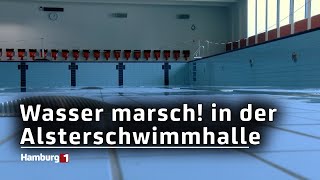 Erstes Becken in der neuen Alsterschwimmhalle gefüllt