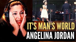 ANGELINA JORDAN | IT'S A MAN'S WORLD| Vocal Coach REACTION & Analysis