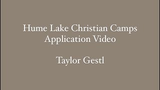 Hume Lake Christian Camps Application Video