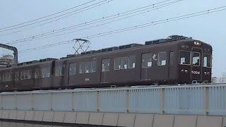 パンタグラフ1基のみ使用 2016.03.10 阪急 5300系5304F 普通梅田行き到着 相川駅 阪急電車 阪急電鉄