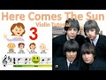 Here comes the sun by the Beatles sheet music and easy violin tutorial