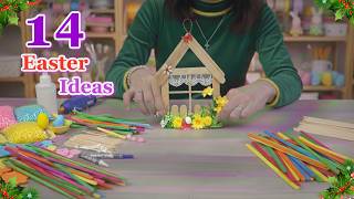 DIY 14 New Easter Decoration ideas from Popsicle Stick| DIY Easy Easter craft idea 🐰35