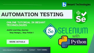 Selenium with Python | Complete Tutorial | Besant Technologies