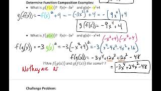 Video Notes 17: Function Compositions