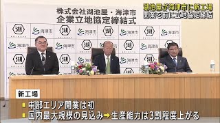 湖池屋が岐阜県海津市に新工場　市と協定締結 (24/03/27 22:08)