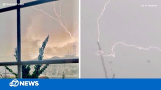 Video captures moment lightning strikes SF's Sutro Tower, Transamerica Pyramid