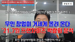 2021년 7월 창업박람회로 본 창업아이템 분석, 거스를 수 없는 무인 창업 트렌드의 물결. 프랜차이즈본사, 자영업자 필독