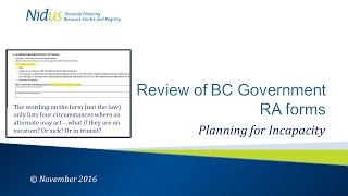 Nidus Reviews BC Govt Representation Agreement forms