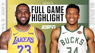 Los Angeles Lakers vs. Milwaukee Bucks [FULL GAME HIGHLIGHTS] | NBA on ESPN
