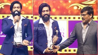 KGF Yash Dynamic Speech After Winning Best Actor Award From Megastar Chiranjeevi
