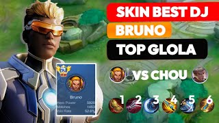 APT BRUNO 10KILL VS CHOU  SOLO RANK MYTHIC TOP1 M6#mobilelegends