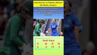 Sneh Rana | India Women vs Pakistan Women, 5th Match, Group A