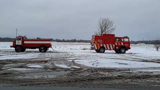 Gaz 66 (4×4) vs Renault midliner s170 (4×4). fire truck fight. several attempts