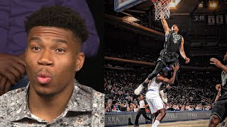 Giannis Antetokounmpo reacts to his best highlights!