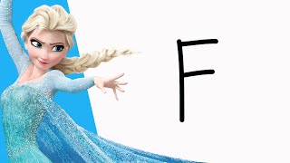 Frozen Drawing Easy With Letter F For Beginners - Akash Tahir