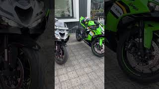 Zx6r 2025 vs 2024 Zx6r grey black vs KRT green colour sc vs m4 exhaust #superbikes  #kawasakizx6r