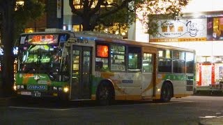 【HDV】都営バス K-H174(FUSO AERO STAR) 里22終車 日暮里駅⇒荒川区役所⇒明治通り⇒亀戸駅 走行音\u0026右側夜間車窓('16.9.17深夜)