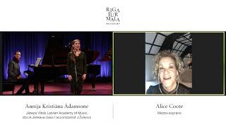 Live singing masterclass with Alice Coote & student Annija Kristiāna Ādamsone / RJAcademy 2020/21