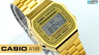 Reloj Casio Retro Vintage A168 Dorado - www.CompraFacil.mx