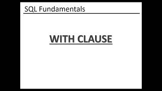 SQL WITH Clause Explained: Common Table Expressions (CTEs) #CTE #SQLWithClause #SQLQueryWithCTE