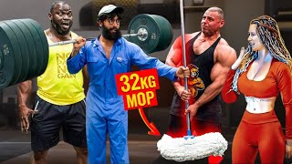 ELITE Powerlifter ANATOLY Use 32kg Mop 💪🔥 | Pretended to be a CLEANER in a GYM #36