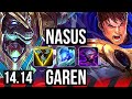 NASUS vs GAREN (TOP) | 8 solo kills, 66% winrate, Legendary | VN Master | 14.14