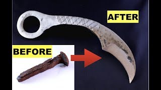 Turning a Rusty Old Nail into a Karambit Knife